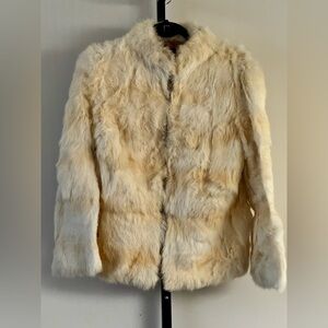 Vintage White Rabbit Fur Jacket